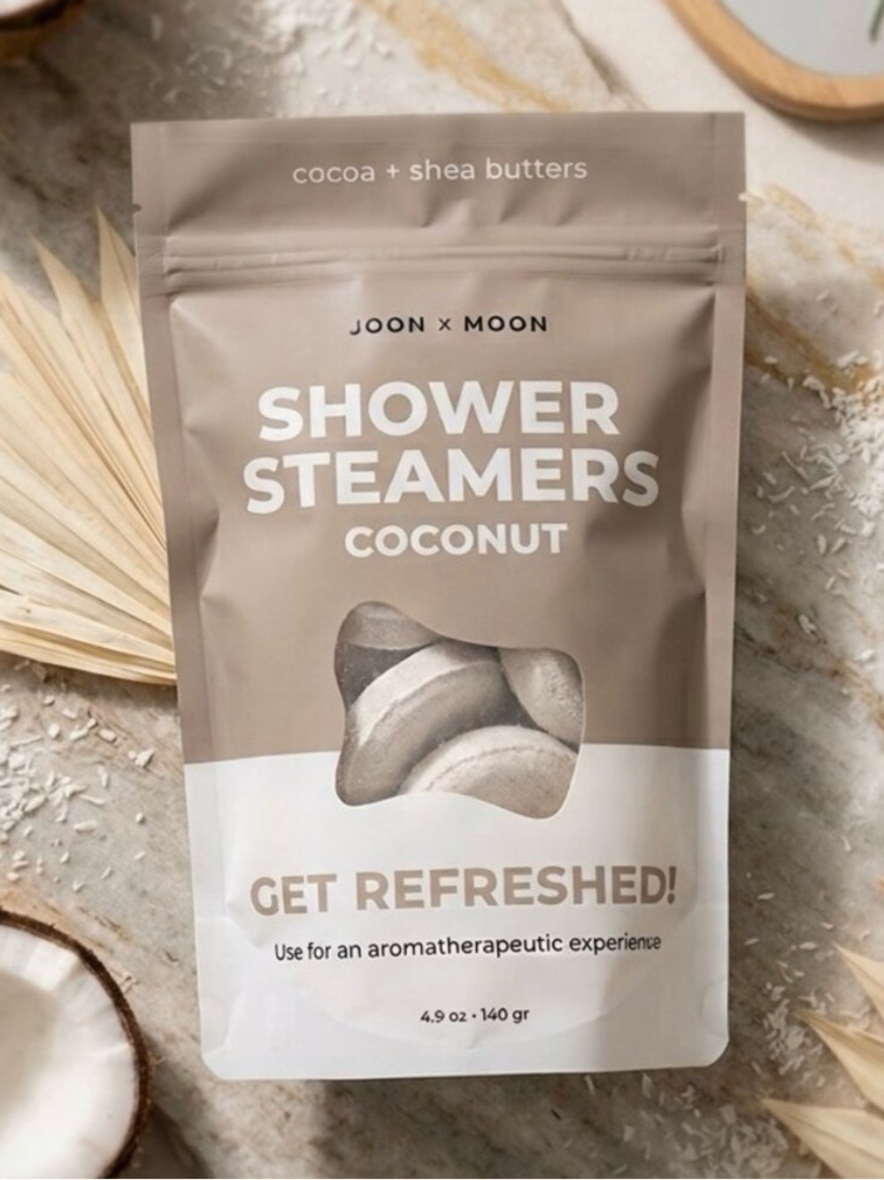 Joon x Moon Coconut Shower Steamers - Cocoa & Shea Butters (7 Tablets) 4.9oz